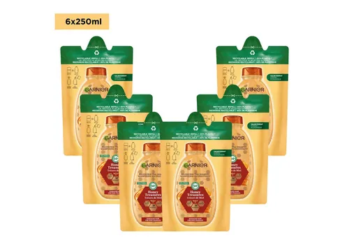 GARNIER Haarshampoo WAHRE SCHÄTZE HONIG NACHFÜLLPACK, Packung, 6-tlg.