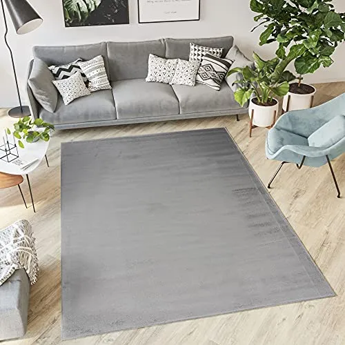 TAPISO Luxury Teppich Kurzflor Grau Einfarbig Modern Design Wohnzimmer Schlafzimmer Küche Flur Kinderzimmer Korridor Vorzimmer ÖKOTEX 300 x 400 cm