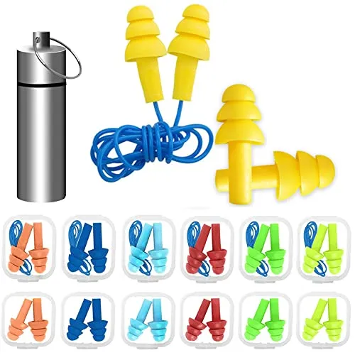 Paar wiederverwendbare Ohrstöpsel aus Silikon, weich, mit Aluminiumgehäuse, zum Schlafen, Lernen, Arbeiten, Schwimmen 14