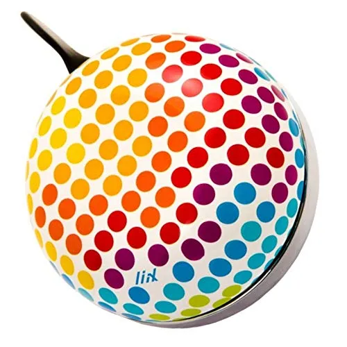 Liix Unisex Kinder Ding Dong Arty Dots Fahrradklingel, Weiß, Einheitsgröße