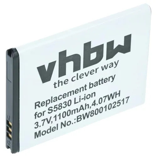 vhbw Akku Ersatz für Samsung EB494358VU für Handy Smartphone Telefon (1100 mAh, 3,7 V, Li-Ion)