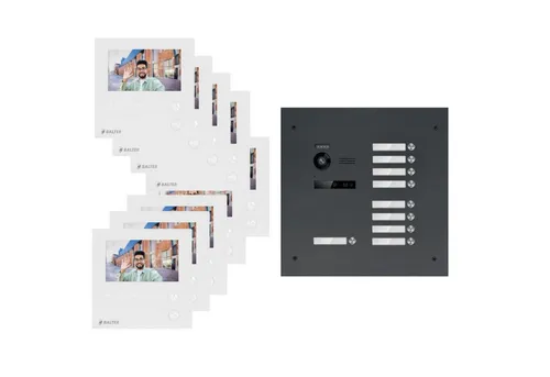 Balter Video-Türsprechanlage EVO MINI Komplettsystem für 9-Familienhaus - Moderne Video-Türsprechanlage für 9-Familienhäuser mit 9x 4.3