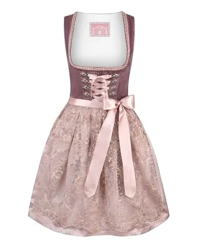 Wiesnwuid Loredana Damen Mini Dirndl, Aubergine, 44 in lila von Wiesnwuid