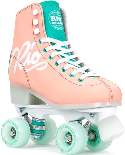 RIO ROLLER SCRIPT Rollschuh peach/green - 40,5 - Inliner mit veganem Kunstleder, hoher Schnürung für optimalen Halt und stabilen PU-Rollen für ein tolles Fahrgefühl.