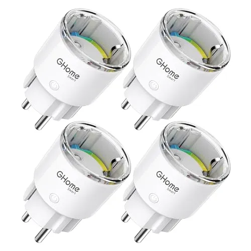 GHome Smart WLAN Steckdose mit Strommessung Mini 10A 4er Pack