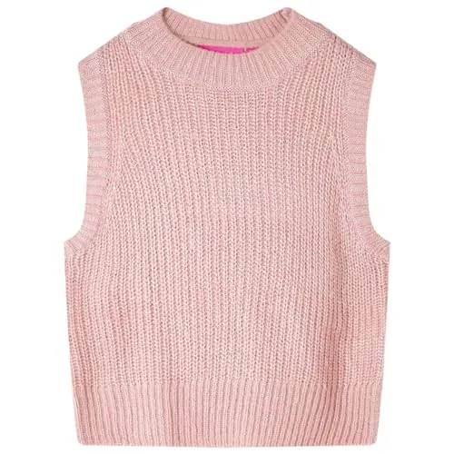 vidaXL Kinder-Pulloverweste Gestrickt Hellrosa 92