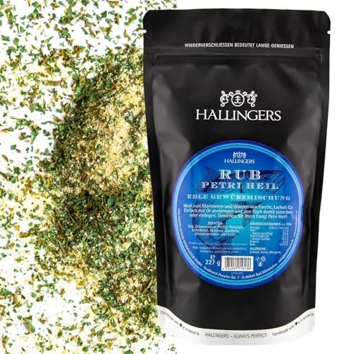 Hallingers Genuss Manufaktur Gewürz-Mischung BBQ-Rub Marinade für Fisch perfekt zum Würzen & Grillen