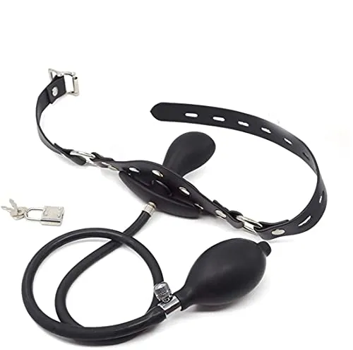 ZWFUN Aufblasbarer Mundknebel SM für Paare Lock Bondage Strap On Mund Plug Erotikspiele Necken Unterricht Angefülltes Sexspielzeug für Frauen Paar Flirten