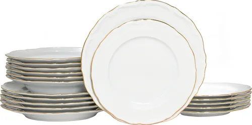 CreaTable 24321 Serie Maria Theresia Gold Teller Set 18tlg in gold von CreaTable