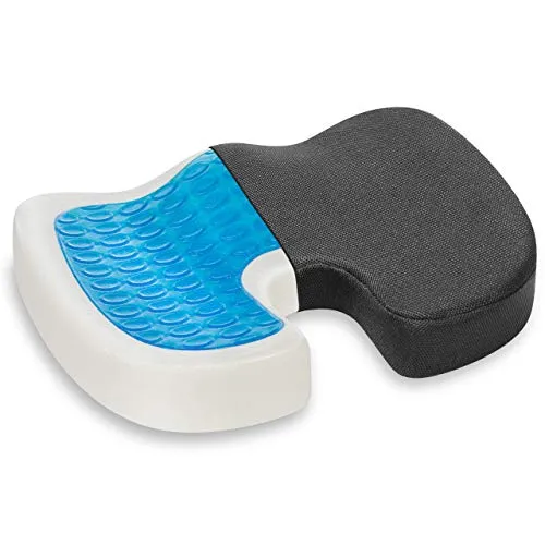 Vitabo Steißbeinkissen - Ergonomisches Sitzkissen mit Gel-Polster - Stuhlkissen für langes Sitzen, mit kühlendem Gel und rutschfester Unterseite für optimalen Komfort und Entlastung beim Arbeiten oder Reisen.