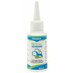 Canina 74161 Petvital Verminex 50 ml - Effektiver Ungezieferschutz für Haustiere, einfach aufzutragen gegen Lästlinge