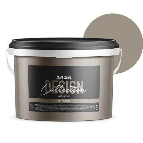 Produktbild 5L hochwertige Wandfarbe edelmatt, Kreidefarbe Germany, DESIGN Collection No. 190 Taupe