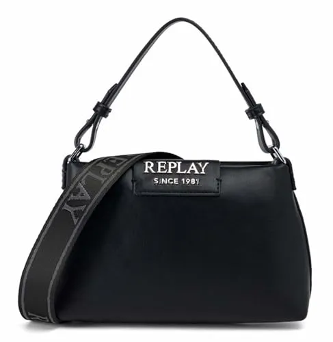 Replay Schultertasche 24 cm - Umhängetasche mit abnehmbarem und verstellbarem Umhängeriemen, ideal für Ordnung und Stil im Alltag. Mit cleveren Kreditkartenfächern und sicherem Reißverschluss für einfachen Zugriff.