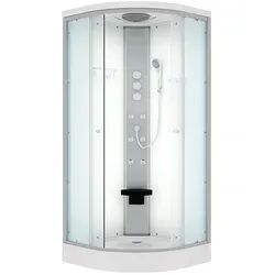 Duschkabine Fertigdusche D10-20T1 100x100 cm - Duschkabine aus 5mm Sicherheitsglas mit integriertem Klappsitz und 6 Rückenmassagedüsen für ein entspannendes Duscherlebnis. Ideal für moderne Badezimmer.