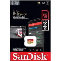 SanDisk Extreme microSDXC 512GB - Hochleistungs Speicherkarte - Speicherkarten der Serie SanDisk Extreme mit 512GB, A2 Performance, wasserfest und ideal für 4K & 5K Videoaufnahmen. Perfekt für Drohnen, GoPro und Smartphones.