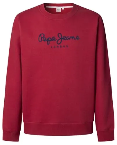 Pepe Jeans Herren Macbeth Plain Crew Sweatshirt Rot (Rugby RED), S, Rot (Rugby Red), S