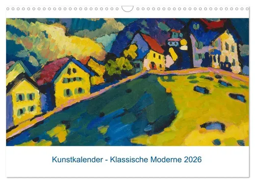 Klassische Moderne 2026 - Wandkalender mit Kunstgenuss - Organizer mit 12 farbenfrohen Meisterwerken von Künstlern wie Monet und van Gogh. Nachhaltig produziert auf FSC-zertifiziertem Papier, ideal als Geschenk für Kunstliebhaber.