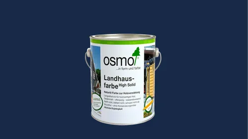 Osmo Landhausfarbe 2506 Royalblau, 0,75l - Holzpflege, langlebige Terrassendielenfarbe in Royalblau für einen wetterfesten und attraktiven Holzschutz.