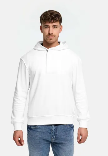 Indicode Hoodie INJumpy Half Zip - Offwhite M (50) - Stylischer Half Zip Hoodie aus 85% Baumwolle für optimalen Tragekomfort. Ideal für lässige Looks und vielseitige Kombinationen.