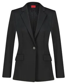 HUGO Atana Blazer für Damen, schwarz (42) - Eleganter schwarzer Blazer aus hochwertigen synthetischen Materialien, ideal für Business und Partys. Zeitloses Design für einen klassischen Look.