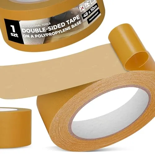 Instalguru Klebeband 10 m PP Doppelseitiges Montageklebeband Universalklebeband Stark Dünn Universal Multifunktionales Verpackungen Deko Teppiche Basteln