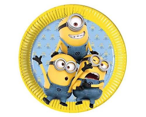 Procos Pappteller 'Minions' Tischdeko, Pappteller rund Ø23cm/8 Stk.