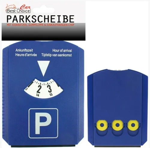 Parkscheibe Auto mit 3 Einkaufschips für Einkaufswägen + Eiskratzer 95042967