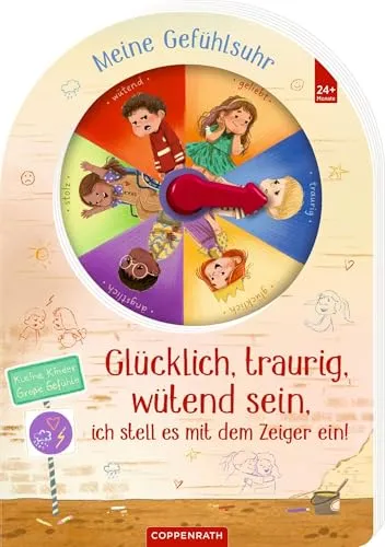 Produktbild Glücklich, traurig, wütend sein, ich stell es mit dem Zeiger ein!: Meine Gefühlsuhr: Interaktives Kinderbuch zum Gefühle verstehen ab 2 Jahren