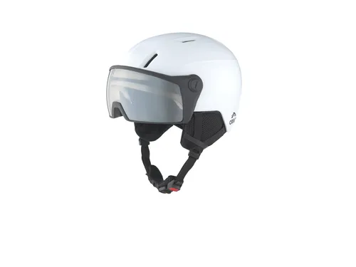 CRIVIT Kinder Skihelm mit selbsttönendem Visier (Weiß)