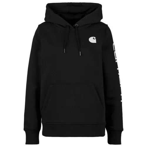 Carhartt LOGO SLEEVE GRAPHIC SWEATSHIRT - Stylisches Damen-Sweatshirt in Schwarz - Damen-Sweatshirt im Relaxed Fit mit Logo auf dem Ärmel, aus weichem Clarksburg-Fleece für optimalen Tragekomfort und praktische Handwärmetaschen.