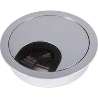 SOTECH Kabeldurchlass Metall Ø60 mm Chrom Poliert mit Bürstendichtung