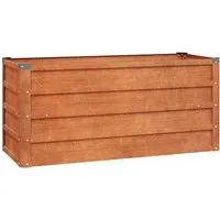 Hochbeet Rostig 100x40x45 cm aus Cortenstahl - Hochbeet-Kit mit modernem Design, langlebigem Cortenstahl und ideal für den Anbau von Gemüse und Kräutern.