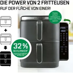 GOURMETmaxx FryUp Vertikale Doppelkammer Heißluftfritteuse