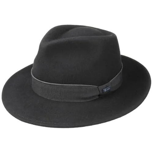 Lipodo Bogarthut Herren Filzhut aus 100% Wollfilz, Made in Italy, schwarz L (58-59 cm) - HOCHWERTIGE HERSTELLUNG IN ITALIEN: Der elegante Herrenhut vereint erstklassige Qualität mit zeitlosem Design. IDEALER TRAGEKOMFORT: Der Wollfilz sorgt für angenehmes Tragegefühl, perfekt für Herbst und Winter. RIPSDETAIL: Das raffinierte Ripsband setzt stilvolle Akzente.