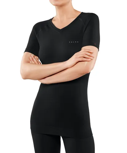 Falke Funktionsunterwäsche Kurzarmshirt Wool Tech Light - Schwarz Damen - Funktionsunterwäsche aus feinster Merinowolle für optimale Temperaturregulierung und Bewegungsfreiheit, ideal für wechselnde Wetterbedingungen.