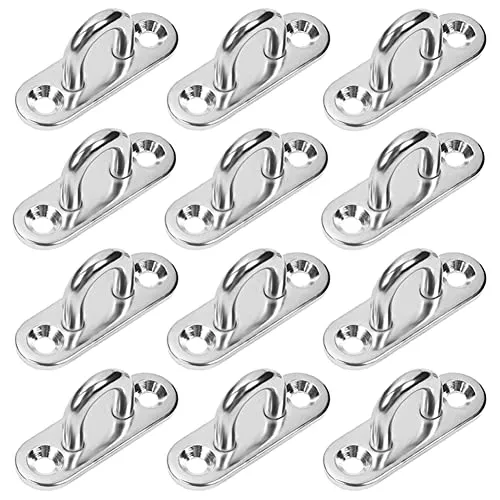 SAIJIAN 12 Stück Augplatte Edelstahl M5 Ösenplatte Halterung Decksplatte Edelstahl 304 für Aufhängen von Gegenständen Befestigungshaken Wandhalterung Sonnensegel Befestigung Bootszubehör