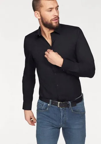 OLYMP No. Six super slim Businesshemd, schwarz, Gr. 39 - Business- & Abendmode für Herren, bügelleicht und aus 97% Baumwolle für optimalen Tragekomfort und elegante Optik.