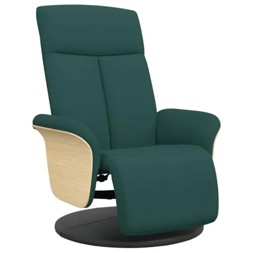 vidaXL Relaxsessel mit Fußteil Dunkelgrün - Bequemer Sessel mit manueller Liegefunktion und 360° Drehbarkeit, ideal zum Entspannen nach einem langen Tag. Hochwertige Polsterung für maximalen Komfort.