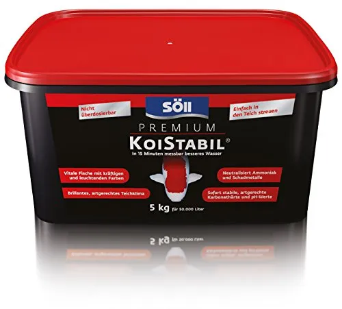Söll - Premium KoiStabil® 5kg für 50.000 Liter Wasser - Wasserpflege & Algenmittel, effektiver pH-Wert-Regulierer für Koi-Teiche, sorgt für optimales Wasser und gesunde Fische.