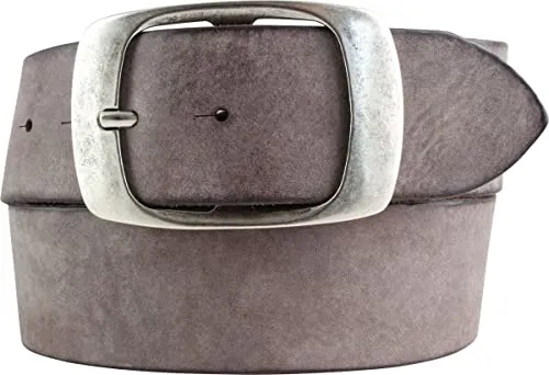 BELTINGER Gürtel aus weichem Vollrindleder Used-Look 5 cm mit Doppel-Schnalle | Jeans-Gürtel für Herren 50mm | Ledergürtel Vintage-Look | Braun 85cm