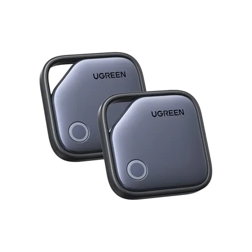 UGREEN FineTrack kompatibel mit Apple Find My (nur iOS), Bluetooth Tracker für Gepäck, Schlüsselfinder, Finder für Schlüssel, Koffer, Reisepässe Smarttag mit Austauschbarer Batterie (2 Pack)