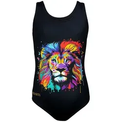 Aquarti Mädchen Badeanzug mit Ringerrücken und Delfin-Print - Badeanzüge für Mädchen, chlorbeständig und schnelltrocknend, ideal für Schwimmunterricht und Strandurlaub mit coolem Delfin-Print.