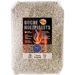 Flameup Holzpellets Buche 30 kg – Ideal für Grill und Smoker - 30 kg Buchenpellets, perfekt zum Räuchern und Grillen von Fleisch und Fisch. 100% naturbelassen, DINplus zertifiziert und für Heizungsanlagen geeignet.