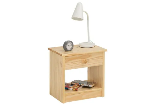 IDIMEX Nachtkommode MORITZ aus Kiefer Massivholz - Elegante Nachtkonsole mit 1 Schublade und Ablagefläche, ideal für Stauraum im Schlafzimmer oder Gästezimmer. Erhältlich in natur oder weiß lackiert.