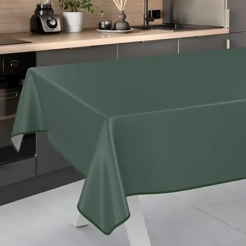 ANRO Wachstuch Tischdecke UNI 200x140cm - Wasserabweisende und abwaschbare Tischdecke in stilvoller Textil-Optik, ideal für drinnen und draußen – perfekt für Gartenpartys und Camping.