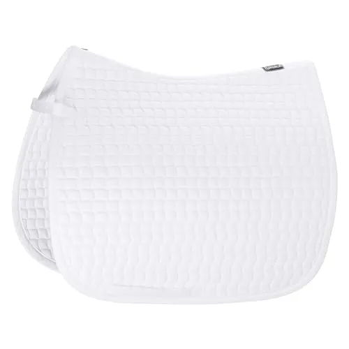 ESKADRON Schabracke COTTON -Standard- in Weiß, Dressur - Schabracken für Dressur mit hochwertigem Baumwoll-Obermaterial und stabiler Poly/Schaumeinlage. Ideal für Training, bietet hervorragende Preis-Leistung und ist das Original von Eskadron!