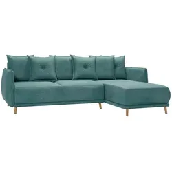 S-Style Möbel Ecksofa Lina mit Schlaffunktion in türkis von S-Style Möbel
