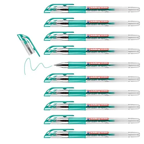 edding 2185 Gelroller - grün-metallic - 10 Stifte - 0,7 mm - Gelstifte zum Schreiben, Malen, Mandala, Bulletjournal - Gelschreiber, Gelmalstifte