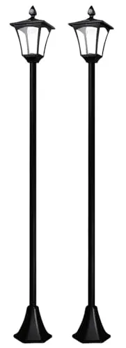 Royal Gardineer LED Lampe Bewegung: 2er-Set Solar-LED-Laternen, PIR-Sensor, Dämmerungssensor, 200lm, 200cm (Solar Gartenlaterne, Solarlaterne mit Bewegungsmelder, Mini Garten)