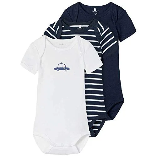 NAME IT Baby-Jungen NBMBODY 3P SS Dark Sapphire YD 2 NOOS Kleinkind Unterwäsche-Satz, 56